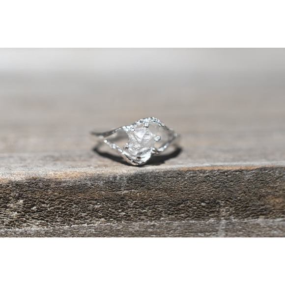Rough Alternative Diamond Ring, Raw Stone Engagement Ring, Gift for wife - Picture 1 of 3